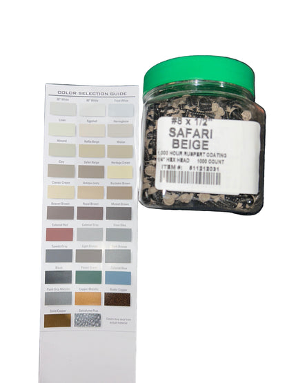 #8 x 1/2" Hex Zip Screws | Aluminum Head | 30 Colors | Damascus OR