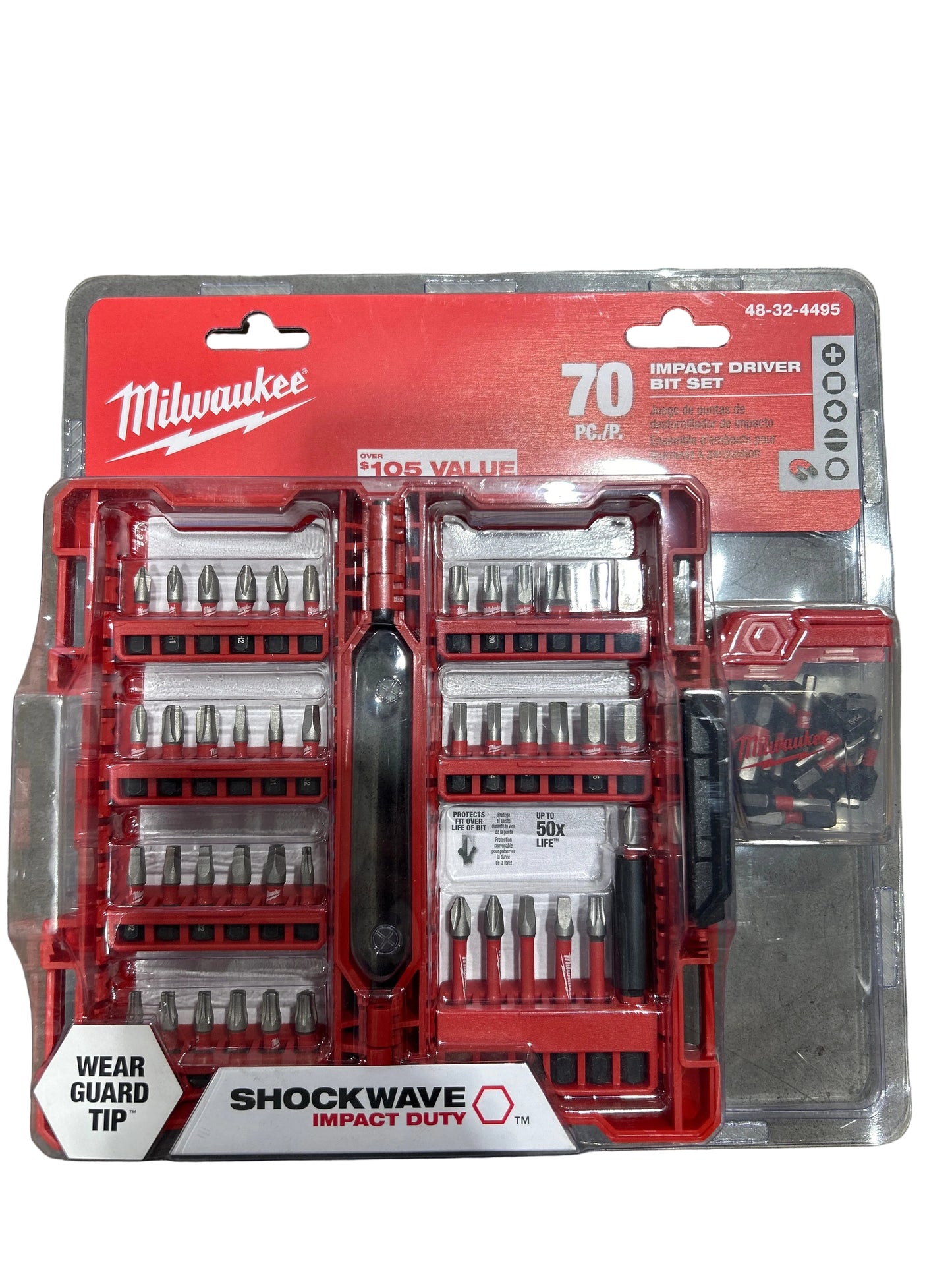 Milwaukee SHOCKWAVE Impact Duty 70 piece driver bit set hex head Phillips square drive Torx gutter installation 48-32-4405 Damascus Oregon GutterAll