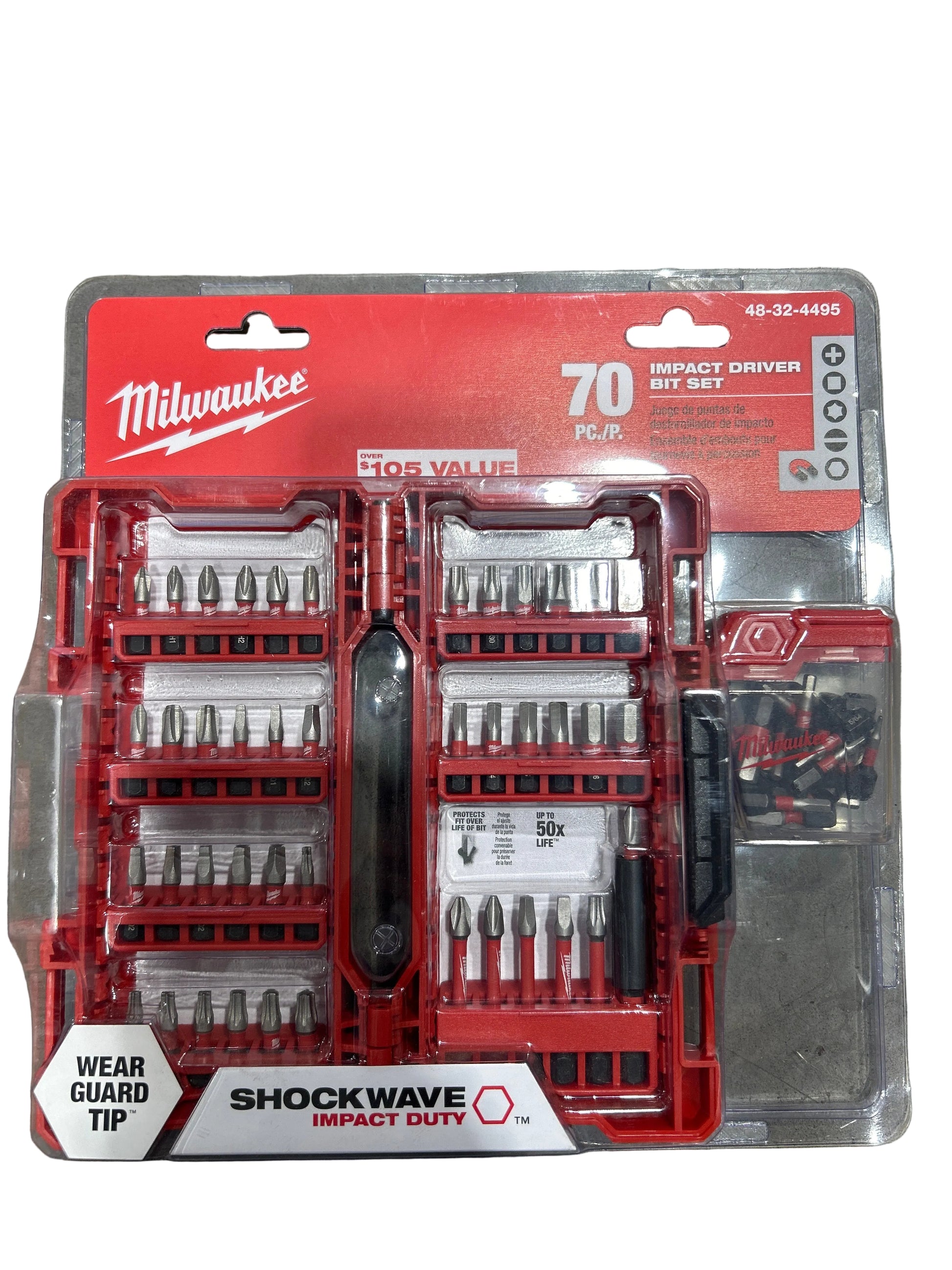 Milwaukee SHOCKWAVE Impact Duty 70 piece driver bit set hex head Phillips square drive Torx gutter installation 48-32-4405 Damascus Oregon GutterAll