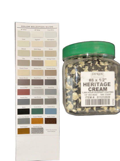 #8 x 1/2" Hex Zip Screws | Aluminum Head | 30 Colors | Damascus OR