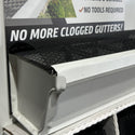 Ironwood gutter guard product packaging box with brand protection messaging and installation information