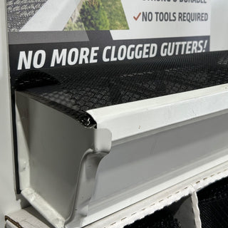 Ironwood gutter guard product packaging box with brand protection messaging and installation information