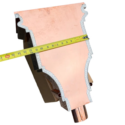 Fleur‑de‑Lis Copper Conductor Head – 15"x9.5"x20" Ornamental Collection Box with 2x3 Oval Outlet