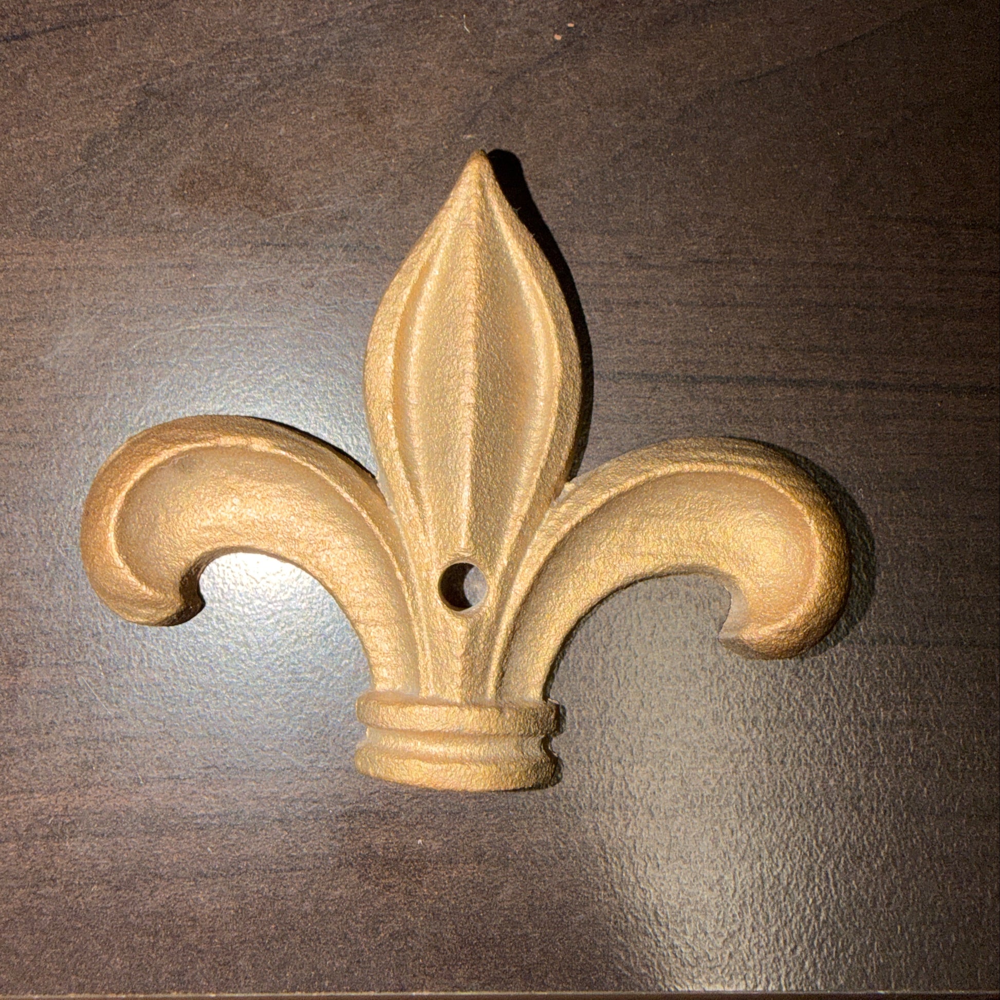 Solid brass fleur de lis medallion accent piece cast brass door gate furniture hardware 2.75 x 3.25 inch GutterAll Damascus Oregon