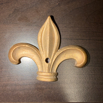 Solid brass fleur de lis medallion accent piece cast brass door gate furniture hardware 2.75 x 3.25 inch GutterAll Damascus Oregon