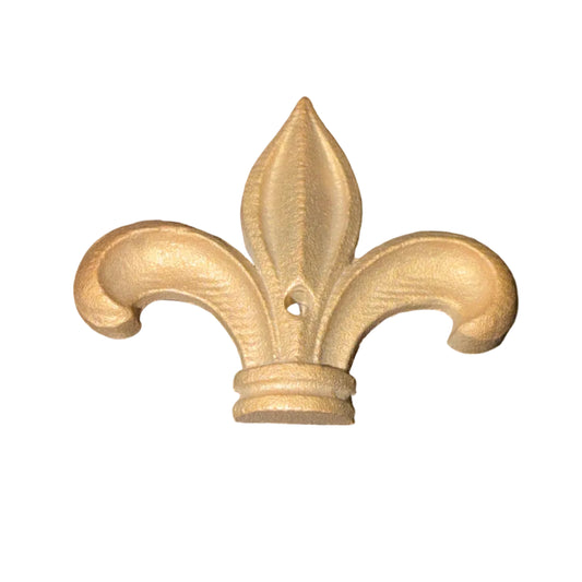 Solid brass fleur de lis medallion accent piece cast brass door gate furniture hardware 2.75 x 3.25 inch GutterAll Damascus Oregon