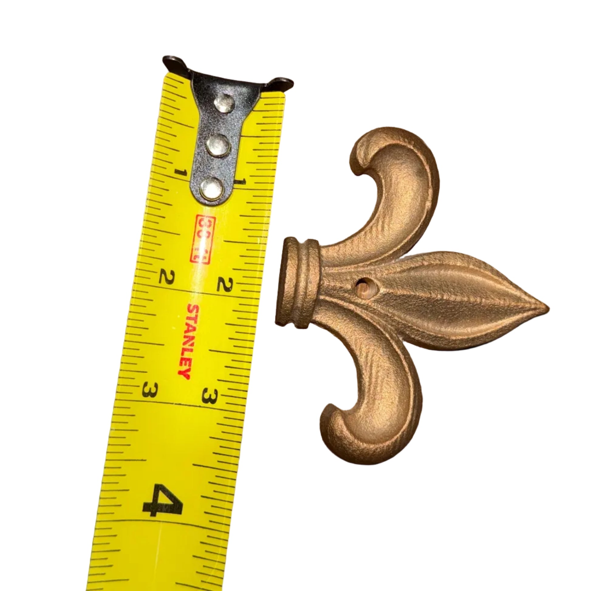 Solid brass fleur de lis medallion accent piece cast brass door gate furniture hardware 2.75 x 3.25 inch GutterAll Damascus Oregon