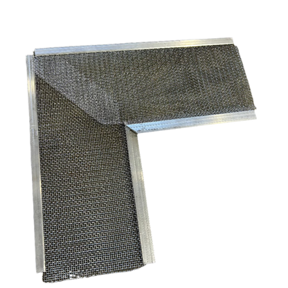 LeafBlaster PRO High Flow Inside Miter gutter guard in L-shape with 304 stainless steel mesh for high-flow rain areas in Damascus OR.