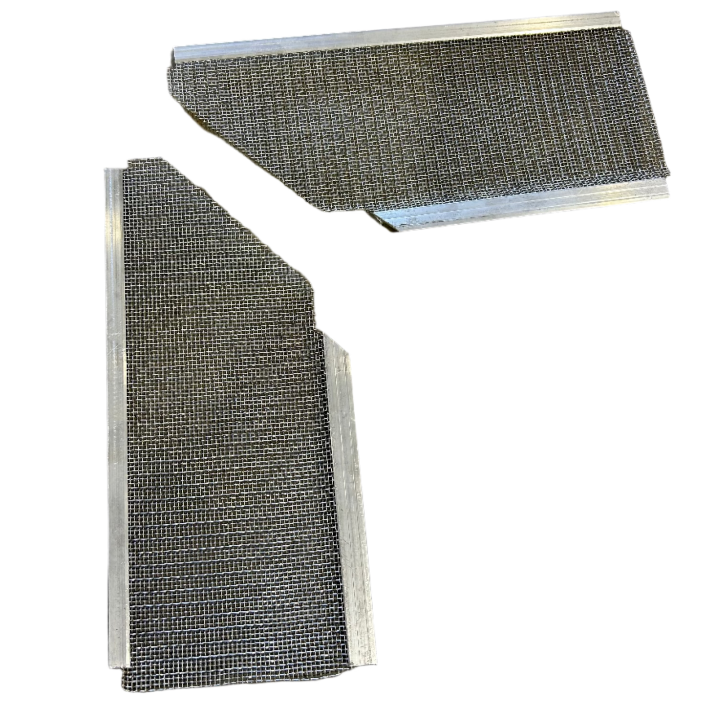 LeafBlaster PRO High Flow Inside Miter gutter guard in 304 stainless steel with small hole mesh, ideal for high-flow corners. Buy LeafBlaster PRO Gutter Guard with 40-year warranty.