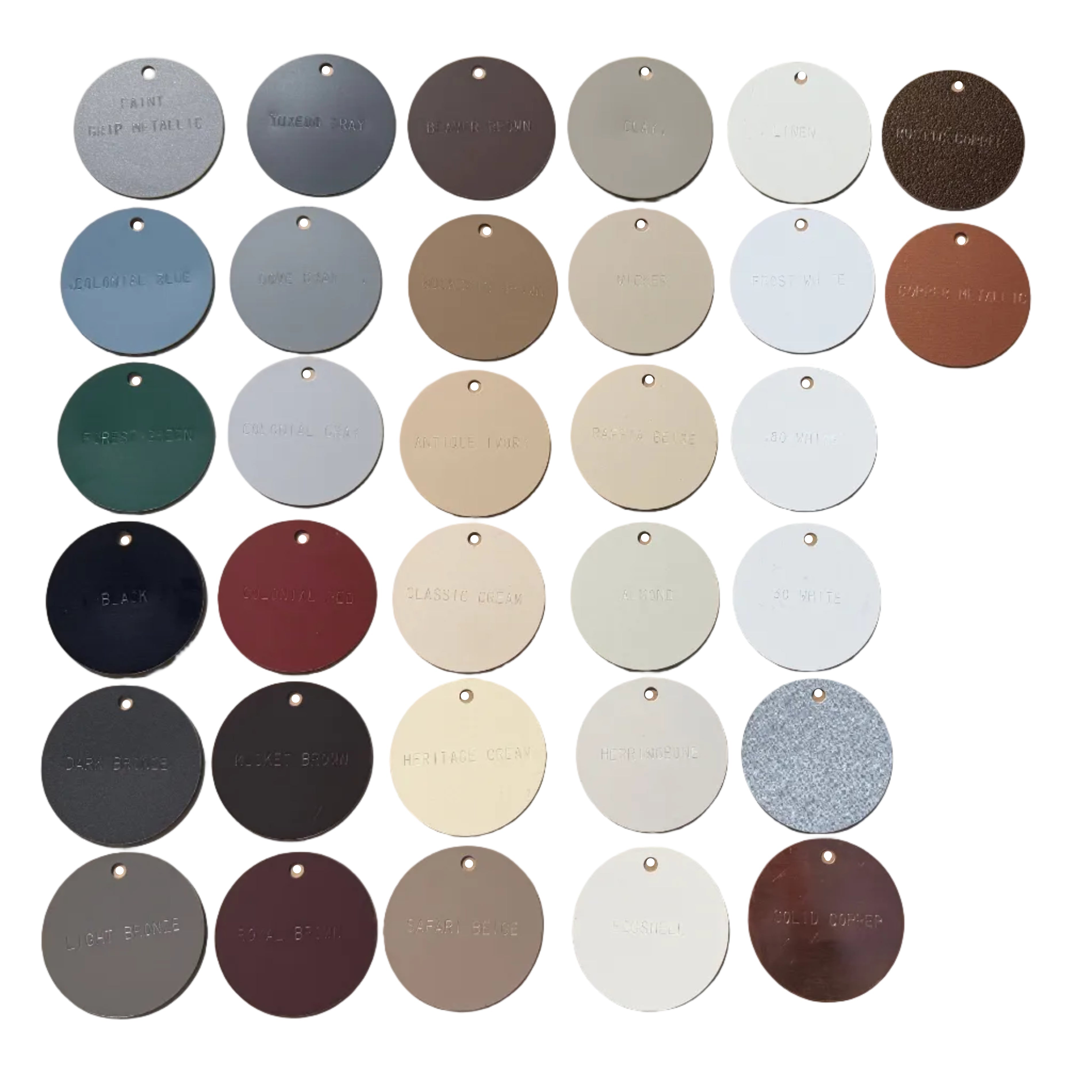 32-Piece Gutter Color Sample Chip Set Contractor Swatches | GutterAll ...