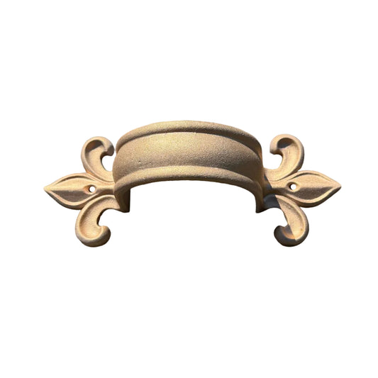 Fleur de Lis solid brass downspout bracket cast brass round copper gutter 3 4 5 inch GutterAll Damascus Oregon