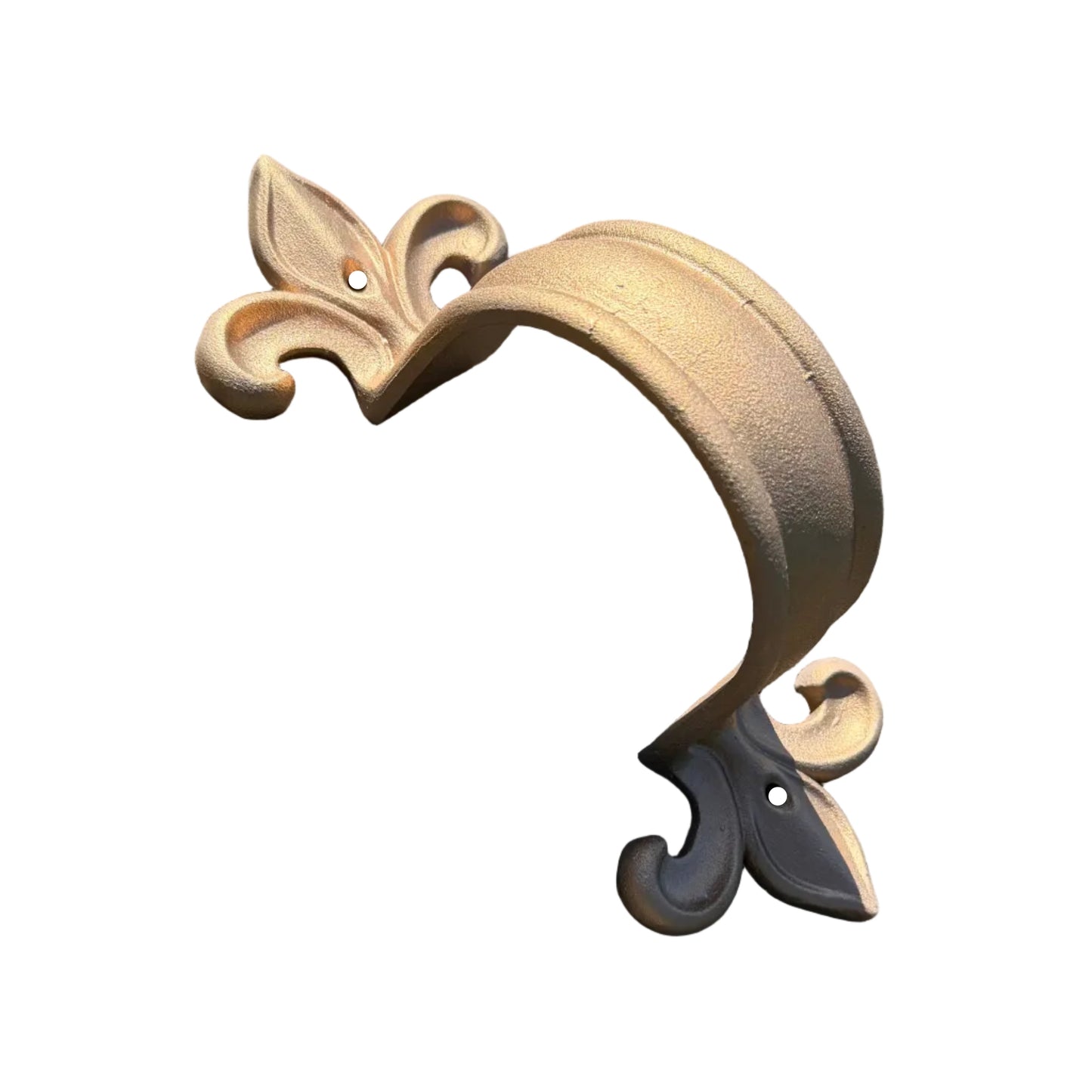 Fleur de Lis solid brass downspout bracket cast brass round copper gutter 3 4 5 inch GutterAll Damascus Oregon