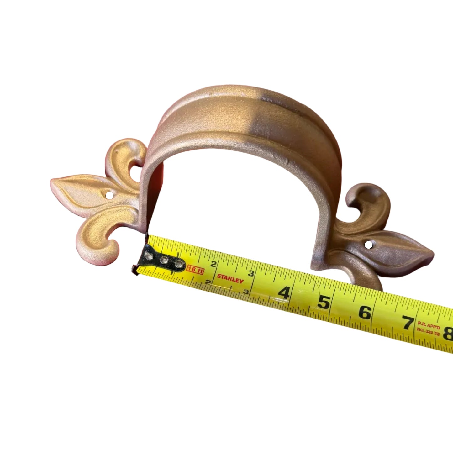 Fleur de Lis solid brass downspout bracket cast brass round copper gutter 3 4 5 inch GutterAll Damascus Oregon