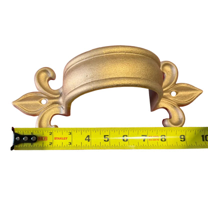 Fleur de Lis solid brass downspout bracket cast brass round copper gutter 3 4 5 inch GutterAll Damascus Oregon