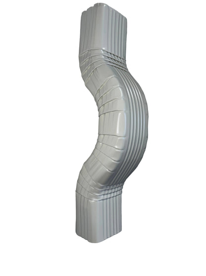 Double A Offset downspout elbow in 2x3, 3x4, 4x5 sizes. 2, 3, 4, 6 inch offsets. White, Brown, Black. 20" length. Custom orders. Damascus OR.
