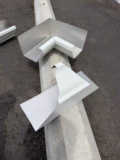 Aluminum Gutter Corner Miter Template — K-Style Fascia Half-Round