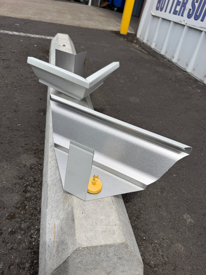 Aluminum Gutter Corner Miter Template — K-Style Fascia Half-Round