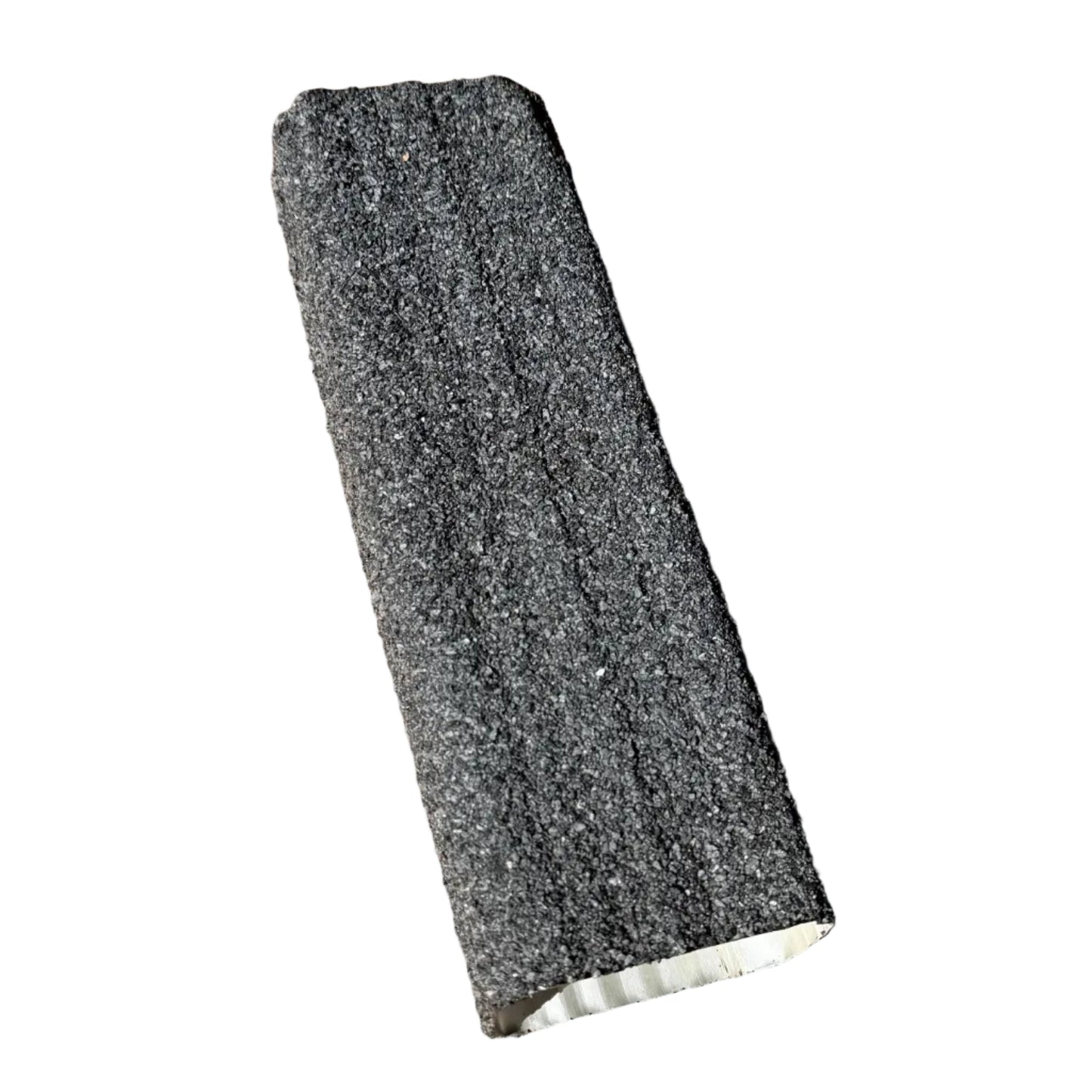 Medium Gray Rot Stopper granule-coated downspout. Matches roof shingles. Prevents fascia rot. 6 colors. Custom matching available. Invisible drainage. Damascus OR.