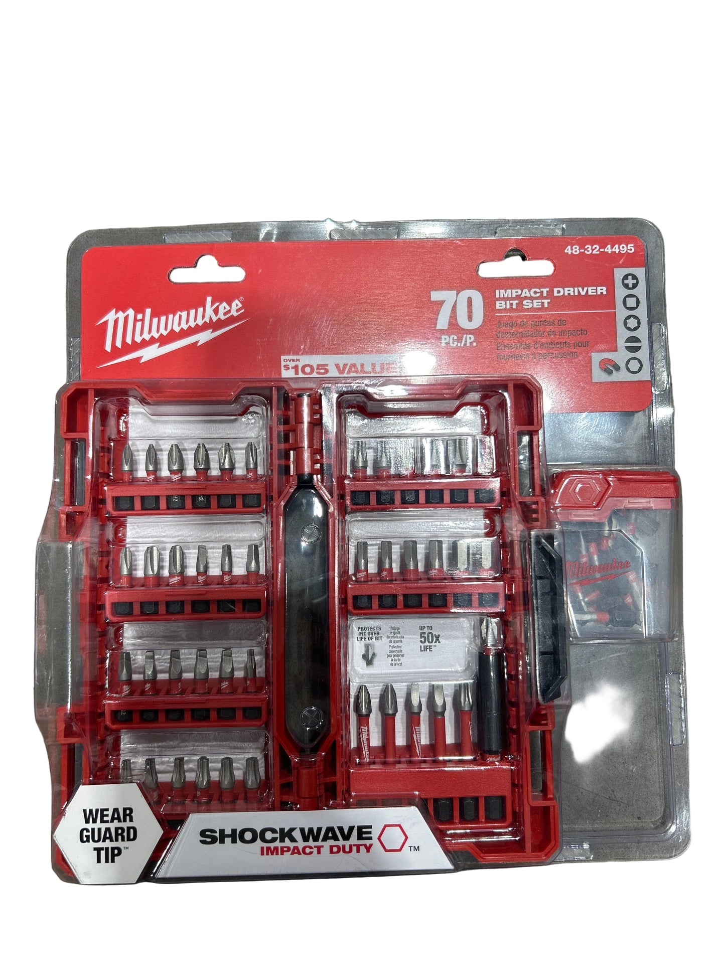 Milwaukee SHOCKWAVE Impact Duty 70 piece driver bit set hex head Phillips square drive Torx gutter installation screw driving Damascus Oregon GutterAll
