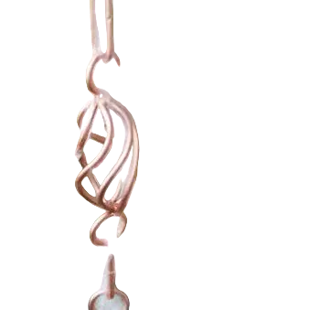 Swirled Copper Loop Rain Chain 8ft | Decorative Design | Damascus OR