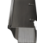 Durable black aluminum T Rex gutter guard with micro-mesh for debris protection.