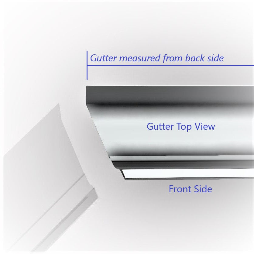 GutterAll.com Top view of gutter with measurement guide