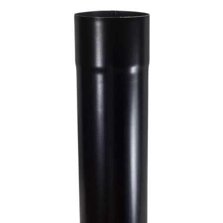 Round Euro Downspout in matte black finish - sleek European drainage system