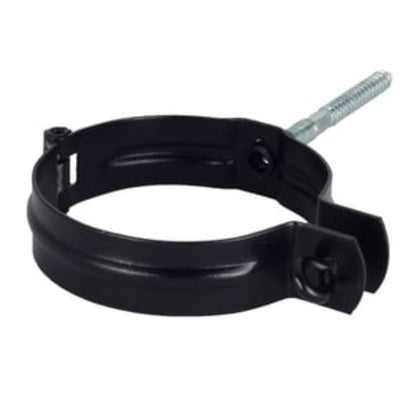 Euro Downspout Hinged Bracket in matte black - European-style downspout support