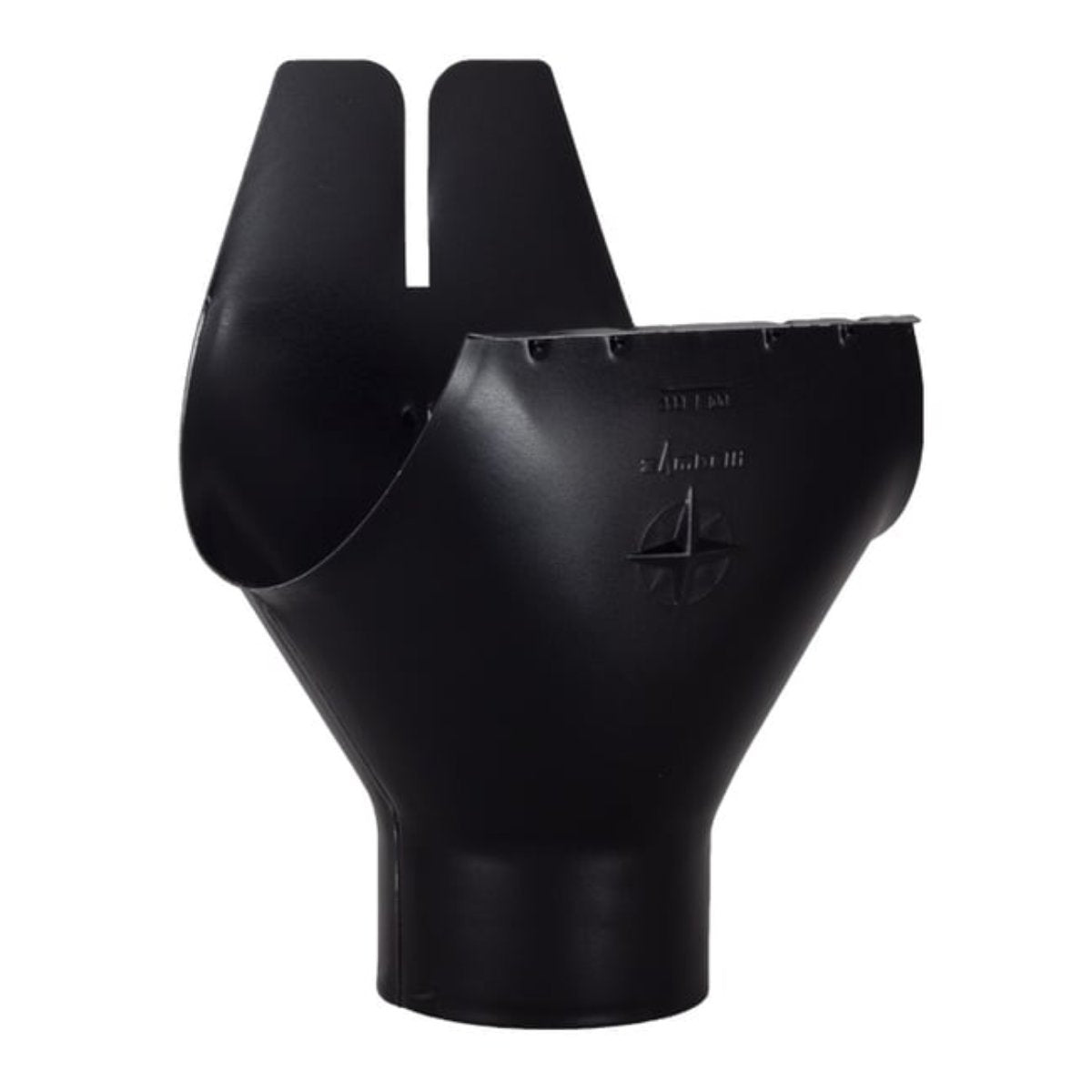 Round Euro Downspout in matte black finish - sleek European drainage system