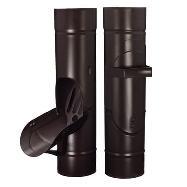Euro Enclosed Cleanout in dark bronze - elegant European gutter maintenance fitting