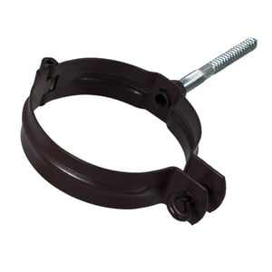 Euro Downspout Hinged Bracket in dark bronze - durable hinged support system