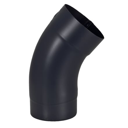 Euro 40 Degree Smooth Round Elbow in charcoal - modern downspout angle connector