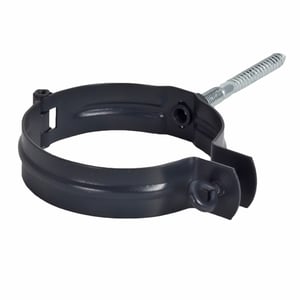 Euro Downspout Hinged Bracket in charcoal - modern downspout mounting bracket