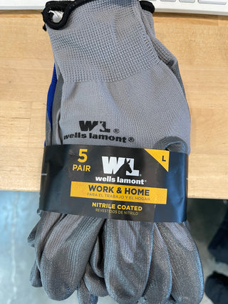 Gloves - 5 pair Large - Wells
