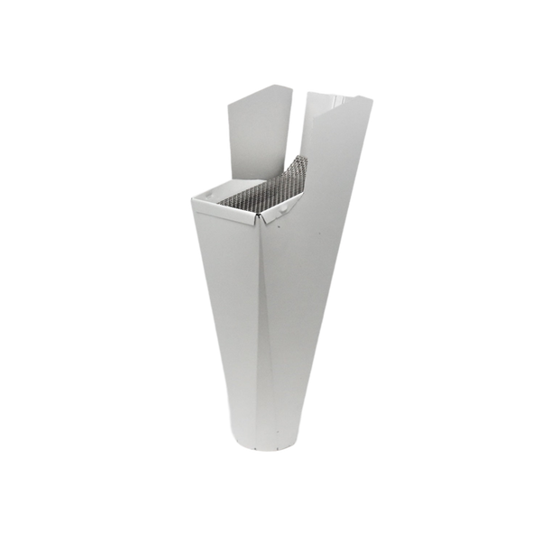 GutterAll aluminum downspout cleanout with integrated debris screen shown in white finish