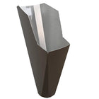 2x3 Beaver Brown aluminum gutter downspout cleanout with debris screen filtering leaves before the downspout.