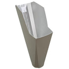 2x3 Clay aluminum gutter downspout cleanout with debris screen filtering leaves before the downspout.