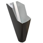 2x3 Musket Brown aluminum gutter downspout cleanout with debris screen filtering leaves before the downspout.