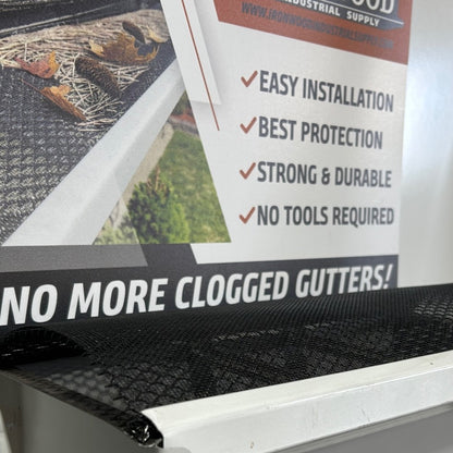 Ironwood gutter guard installed on residential gutter system protecting from leaves and debris
