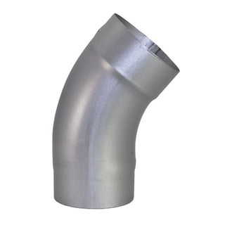 Euro 40 Degree Smooth Round Elbow in metallic silver - premium aluminum downspout connector