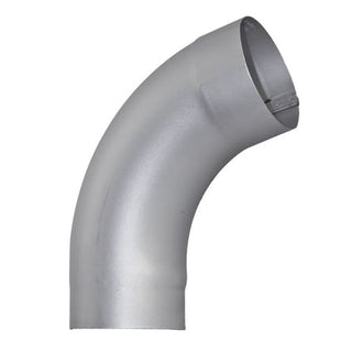 Euro 72 Degree Smooth Round Elbow in metallic silver - premium aluminum downspout angle connector