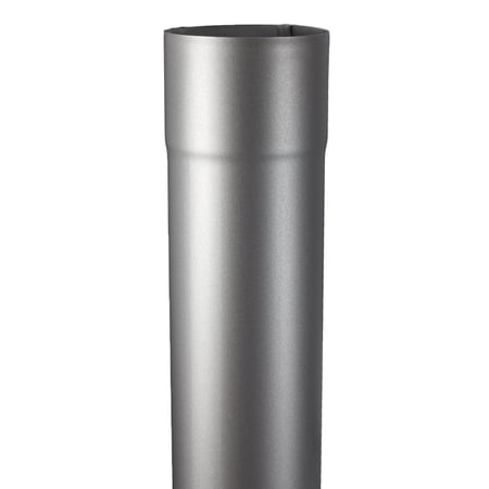 Round Euro Downspout in brushed silver aluminum - modern European design