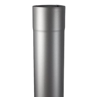 Round Euro Downspout in brushed silver aluminum - modern European design