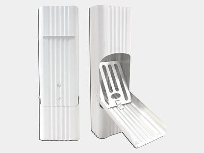 3x4 corrugated aluminum downspout cleanout hinged access door slotted design debris removal GutterAll Damascus Oregon