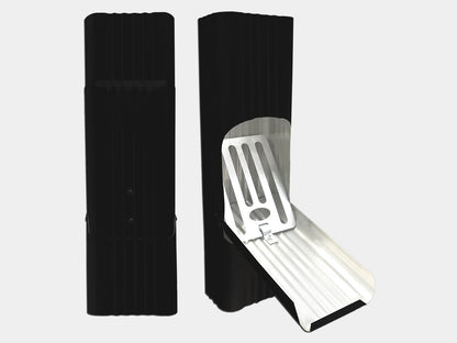 3x4 corrugated aluminum downspout cleanout hinged access door slotted design debris removal GutterAll Damascus Oregon
