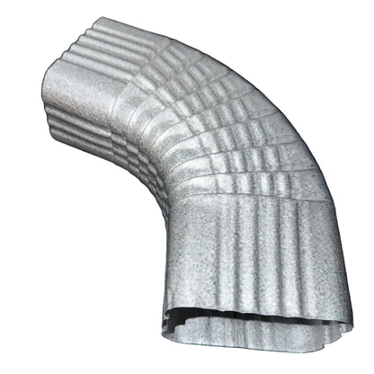 3x4 aluminum downspout elbow 75 degree Type B corrugated ribbed galvanized gutter bend fitting professional grade .019 gauge rectangular profile high capacity drainage tight spaces - GutterAll Damascus Oregon