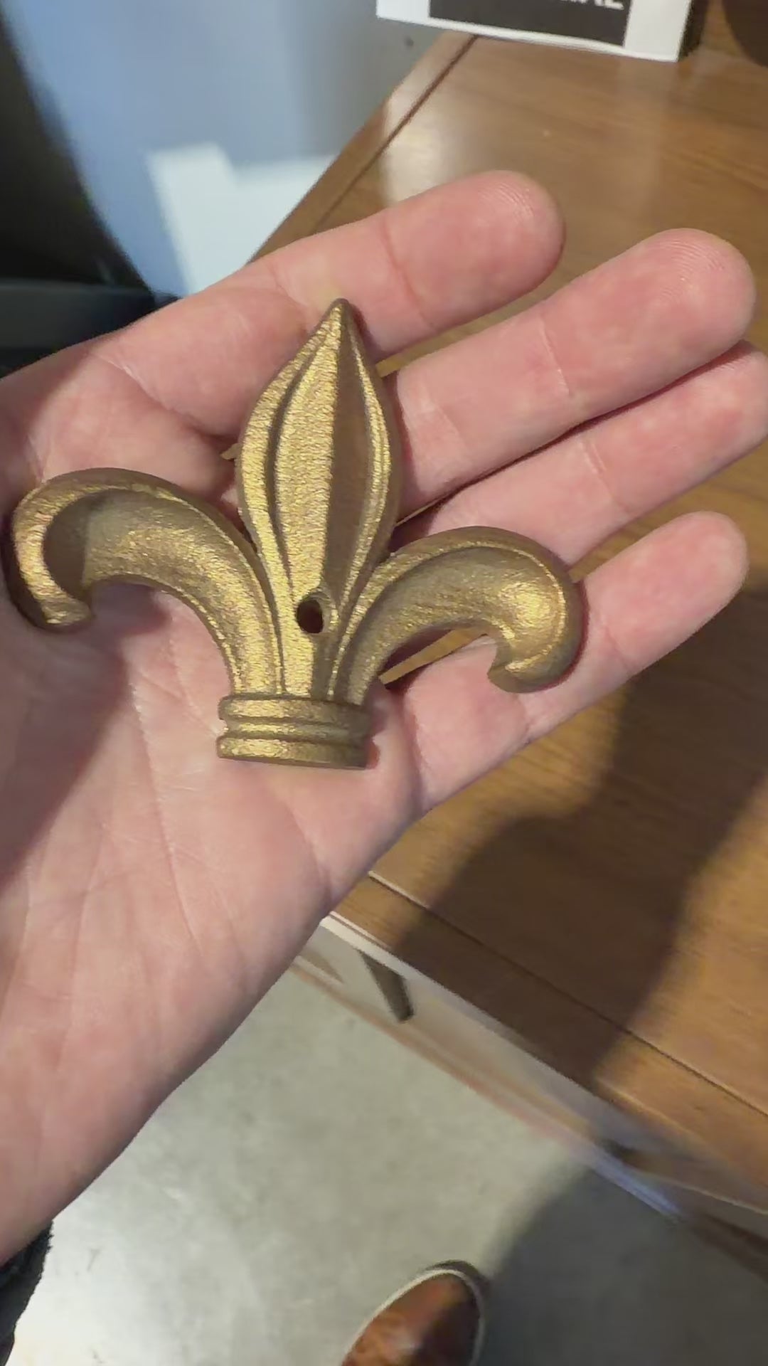 Solid brass fleur de lis medallion accent piece cast brass door gate furniture hardware 2.75 x 3.25 inch GutterAll Damascus Oregon