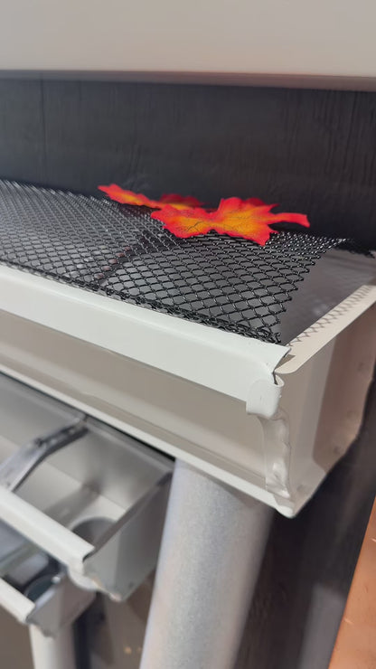 Aluminum gutter guard mesh for 6 inch K-style gutters. Snap-in leaf screen blocks debris while water flows through. Contractor packs. GutterAll OR.