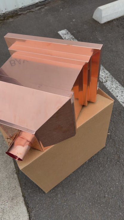 Copper Conductor Head Modern Box 16x11x14 Leader Head | GutterAll