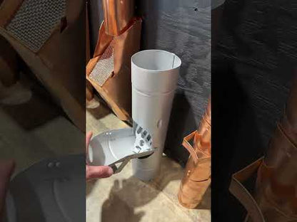 Commercial high-capacity aluminum downspout cleanout 8x15x9. 6-inch downspout compatible. Stainless steel screen. Large roofs. Custom orders. Damascus OR.